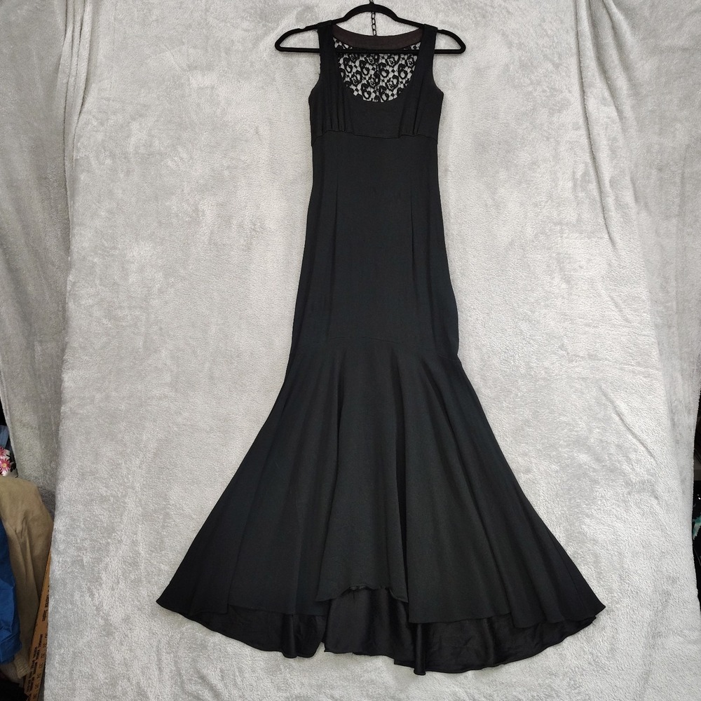 Jessica McClintock Dress Sleeveless Mermaid Babydoll Crochet Back Whimsigoth Y2k